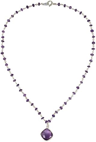 NOVICA Collier avec pendentif en améthyste fait à la main en argent sterling 925 avec pierre de naissance violette à facettes en Thaïlande « Lavender Breeze »
Avis,  Fiche Technique et Prix au Maroc