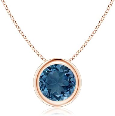 Angara Collier avec pendentif solitaire topaze bleue de Londres naturelle pour femmes et filles en argent 925/or massif 14 carats/platine 950 |  Cadeau de bijoux avec pierre de naissance de novembre pour elle
Avis,  Fiche Technique et Prix au Maroc
