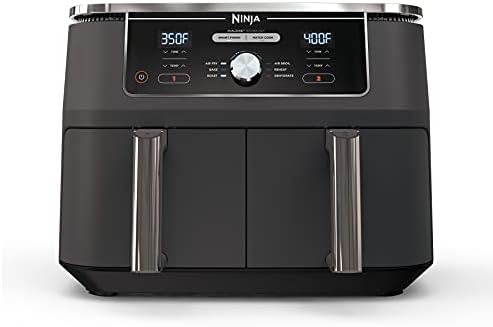Ninja DZ401 Foodi Friteuse à air 6 en 1 DualZone XL à 2 paniers avec 2 paniers à friture indépendants, cuisson assortie et finition intelligente pour rôtir, griller, déshydrater et plus encore pour des repas familiaux rapides et faciles, gris
 Avis, Fiche Technique et Prix au Maroc