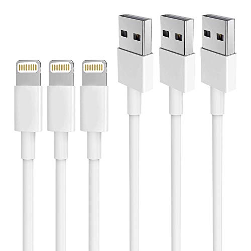 AUNC Lot de 3 câbles de charge Lightning vers USB à 6 alimentations pour iPhone 14/iPhone 11/Xs Max/X/8/7/Plus/6S/6/SE/5S iPad
 Fiche Technique et Prix au Maroc