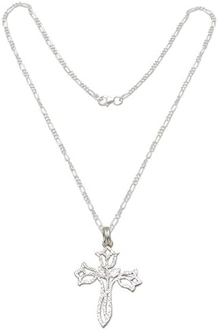 NOVICA Collier avec pendentif en argent sterling fait à la main avec croix florale texturée du Pérou « Croix de tulipe »
Avis,  Fiche Technique et Prix au Maroc