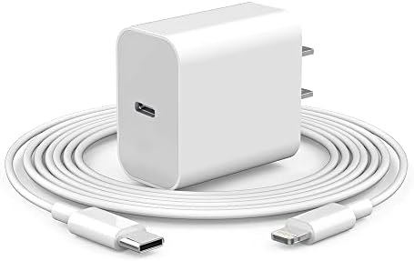 Chargeur rapide iPhone [Apple MFi Certified] 1 paquet d'adaptateur de chargeur rapide mural USB C PD 20 W avec 1 paquet de câble de type C vers Lightning de 1,8 m compatible avec iPhone 14 Plus 14 13 12 11 Pro Max Mini XS XR X iPad
 Fiche Technique et Prix au Maroc