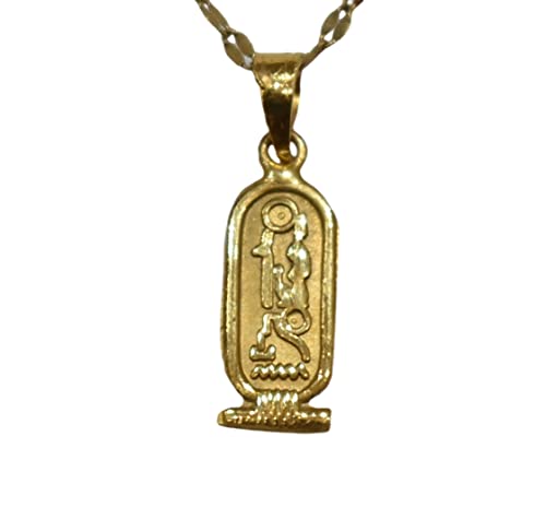 Pendentif égyptien en or jaune massif 18 carats Cartouche Hiéroglyphes estampillé à la main 1,4 Gr
Avis,  Fiche Technique et Prix au Maroc