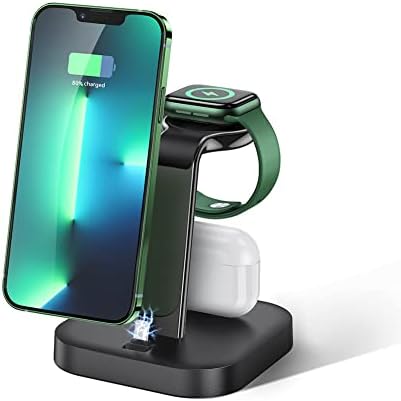 Intoval Station de charge pour appareils Apple multi, support de charge 3 en 1 pour iPhone Watch Airpods, iPhone 14 13 12 11 X XS XR etc, iWatch 8 Ultra 7 6 SE 5 4 3 2, Airpods Pro 2 1, 3 2 1 (L3, Noir)
 Fiche Technique et Prix au Maroc