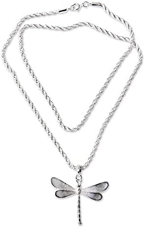 NOVICA Collier avec pendentif en argent sterling 925 fait à la main avec libellule indonésienne sur le thème des animaux « Libellule blanche »
Avis,  Fiche Technique et Prix au Maroc
