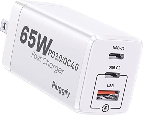 Chargeur USB C 65 W, bloc de chargeur ultra rapide GaN III à 3 ports, chargeur mural compact et pliable PD3.0/QC4.0, chargeur de téléphone pour iPhone série 11/12/13/14, MacBook, iPad, Dell XPS 15, Galaxy S23-21 et plus
 Fiche Technique et Prix au Maroc