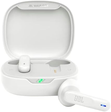 JBL Wave Flex, Écouteurs Intra-Auriculaires Sans Fil, Resistance à l'Eau IP54 et IPX2, Technologie TalkThru et AmbientAware, Autonomie de 32 heures, en Blanc
 Avis, Fiche Technique et Prix au Maroc