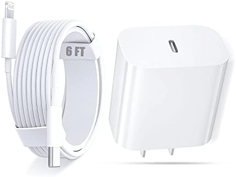 Chargeur iPhone Charge Rapide [Apple MFi Certified] Chargeur mural rapide 20 W de type C avec câble USB C vers Lightning de 1,8 m, cordon de charge rapide pour iPhone 14/13/12/11/10/Pro Max/Pro
 Fiche Technique et Prix au Maroc