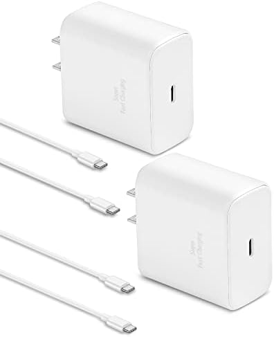 Lot de 2 chargeurs USB-C S22 Ultra 45 W super rapides avec câble de téléphone Android de type C de 1,5 m, charge rapide pour Samsung Galaxy Charger S22 Ultra/S22/S22+/S21/S21+/S21 Ultra/S20/S20+/S20 Ultra
 Fiche Technique et Prix au Maroc