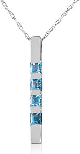 Collier à barre verticale en or blanc massif 14 carats Galaxy Gold GG 0,35 carat avec pendentif topaze bleue naturelle taille princesse
Avis,  Fiche Technique et Prix au Maroc