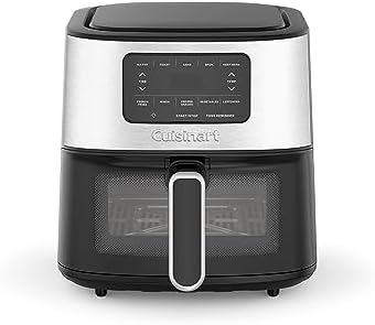Cuisinart Airfryer, four à friteuse à air à panier de 6 pintes qui rôtit, cuit, grille et frire à l'air libre des repas rapides et faciles – Affichage numérique avec 5 préréglages, antiadhésif et passe au lave-vaisselle, AIR-200
 Avis, Fiche Technique et Prix au Maroc