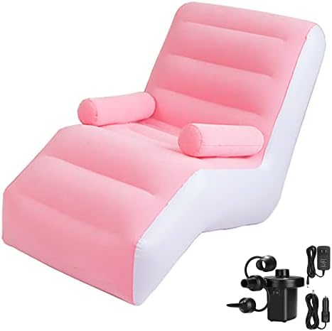 STARBRILLIANT Inflatable Deck Chair with Air Pump, Lounger Sofa for Indoor Living Room Bedroom, Outdoor Travel Camping Picnic Beach Chaise Lounges(Pink)Avis,  Fiche Technique et Prix au Maroc
