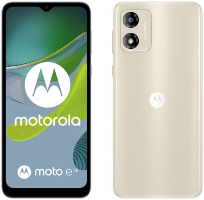 Motorola Moto E13 Dual SIM 64 Go ROM + 2 Go de RAM Smartphone 4G débloqué en usine (blanc crème) - Version internationale
 Fiche Technique et Prix au Maroc