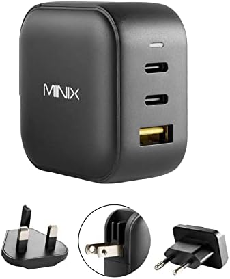Chargeur mural MINIX 66 W Turbo 3 ports GaN 2 x adaptateur de charge rapide USB-C, 1 x USB-A Quick Charge 3.0, compatible avec MacBook Pro Air, iPad Pro, iPhone 12/12 mini/11, Galaxy S9 S8 et plus ( NÉO P1)
 Fiche Technique et Prix au Maroc