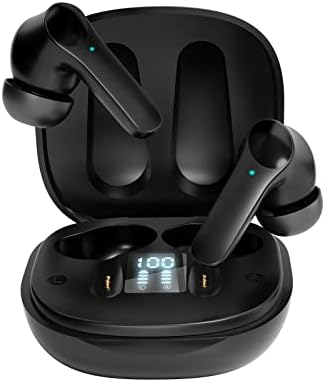 Écouteurs sans fil Bluetooth 5.3, autonomie de 48 heures avec étui de chargement sans fil et affichage de l'alimentation LED, basses profondes, écouteurs étanches IPX7, microphone, casque stéréo pour téléviseur, téléphone, ordinateur portable (noir)
 Fiche Technique et Prix au Maroc