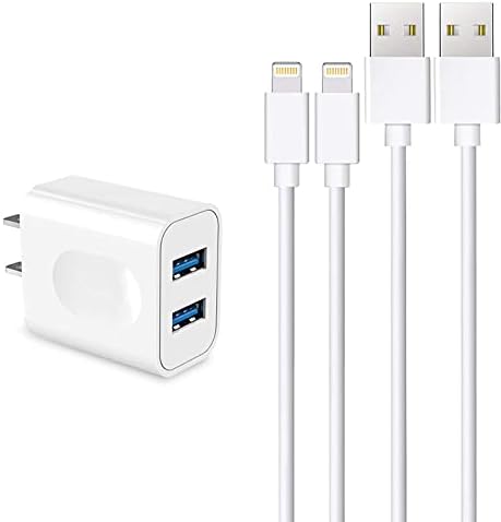 Chargeur pour iPhone, adaptateur de voyage mural à 2 ports USB avec câble Lightning certifié MFi de 3 pieds compatible avec iPhone 11 Pro Max/11 Pro/11/Xs Max/Xs/XR/X/8/7/6/SE et plus
 Fiche Technique et Prix au Maroc