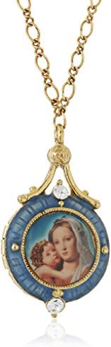 Symboles de foi « Inspirations » Collier avec médaillon Marie et enfant en émail bleu trempé dans de l'or 14 carats, 17,5 po
Avis,  Fiche Technique et Prix au Maroc