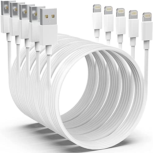 [Apple MFi Certified] iPhone Charger 5pack[6/6/6/10/10FT] Long Lightning Cable Fast Charging Cord iPhone Charging Cable Compatible iPhone 14/14 Pro/Max/13/12/11 Pro Max/XS MAX/XR/XS/X/8/7/Plus iPad Fiche Technique et Prix au Maroc