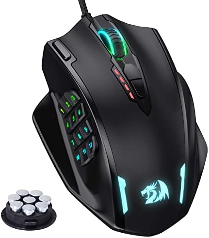 Redragon M908 Impact RGB LED MMO Souris de jeu avec 12 boutons latéraux, souris de joueur ergonomique filaire optique avec 12 400 DPI maximum, haute précision, 20 raccourcis macro programmables, prise en main confortable
Avis,  Fiche Technique et Prix au Maroc