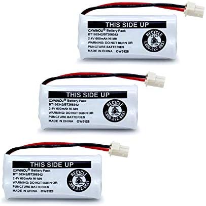OXWINOU BT166342 BT266342 Batterie de téléphone domestique sans fil compatible avec AT&T BT162342 BT162342 BT-166342 BT-266342 BT-183342 BT-2833422,4 V 600 mAh Ni-MH (lot de 3)
 Fiche Technique et Prix au Maroc