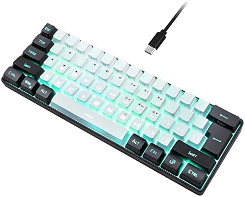 CTBTBESE Clavier de Jeu Filaire 60%, Clavier Mécanique Rétroéclairé RVB, Mini Clavier Étanche Ultra-Compact pour PC Ordinateur Gamer Blanc et Noir (Blanc/Noir)
 Fiche Technique et Prix au Maroc