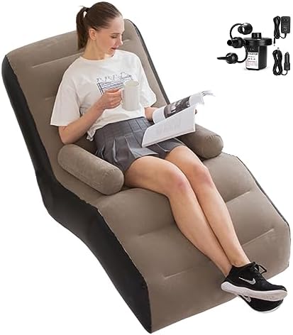 unhg Chaise longue gonflable avec pompe à air domestique, canapé chaise longue pour salon intérieur, chambre à coucher, voyage en plein air, camping, pique-nique (marron)
Avis,  Fiche Technique et Prix au Maroc