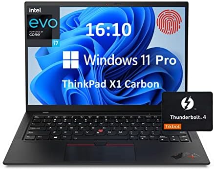 Lenovo ThinkPad X1 Carbon Gen 9 Ordinateur portable 14,0" 1920 x 1200, Intel EVO Core i7-1185G7 vPro, IPS Low Blue Light 100 % sRGB, Thunderbolt4, empreinte digitale, Windows 11 Pro avec tapis de souris (16 Go de RAM | SSD PCIe 1 To)
 Fiche Technique et Prix au Maroc