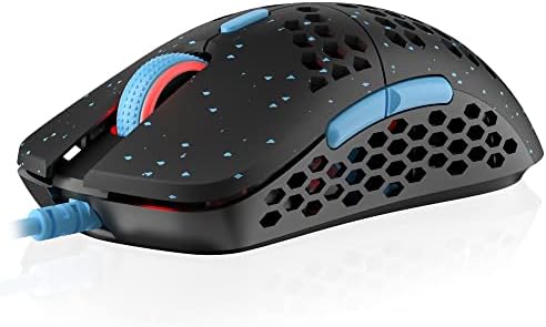 HK GAMING Mira M Souris de jeu RVB ultra légère |  Coquille en nid d'abeille |  63 grammes |  maximum 12 000 cpp |  Filaire USB |  6 boutons programmables |  Mémoire embarquée |  Poignées antidérapantes |  Mira-M Fantôme Bleu
 Fiche Technique et Prix au Maroc