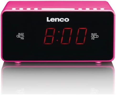 Lenco CR-510 Horloge Noir, Rose Radio portable - Radios portables (Horloge, FM, LED, 2,29 cm (0.9"), Noir, Rose, 155 mm)
 Avis, Fiche Technique et Prix au Maroc