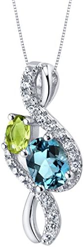 Peora Collier avec pendentif chœur en argent sterling 925 à deux pierres pour femme avec diverses pierres précieuses, avec chaîne italienne de 45,7 cm
Avis,  Fiche Technique et Prix au Maroc