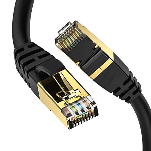 DbillionDa Câble Ethernet Cat8, extérieur et intérieur, 1,8 m, haute vitesse, 26 AWG, 2000 MHz avec connecteur RJ45 plaqué or, jeu/modem
 Fiche Technique et Prix au Maroc
