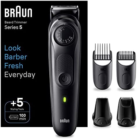 Braun Tondeuse À Barbe Series 5 BT5430, Tondeuse Pour Hommes Avec Outils De Stylisation, 100 Minutes D’autonomie
 Avis, Fiche Technique et Prix au Maroc