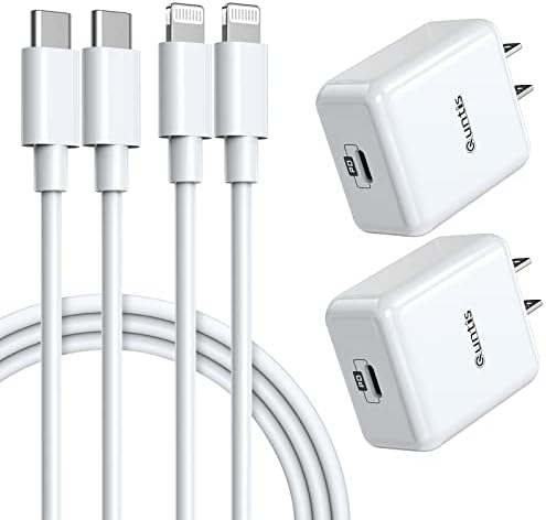 Chargeur ultra rapide pour iPhone [Apple MFi Certified]Quntis Lot de 2 chargeurs rapides de type C haute vitesse 20 W pour iPhone avec câble C vers Lightning de 1,8 m pour iPhone 14 13 12 11 XS Pro Max XR iPad Pro AirPods Blanc
 Fiche Technique et Prix au Maroc