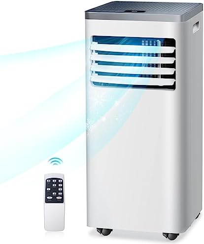 RWFLAME Climatiseur portable 10 000 BTU pour pièce jusqu'à 450 m², avec déshumidificateur et ventilateur, climatiseur sur pied pour pièce, unité AC portable avec télécommande et kit de fenêtre, affichage LED
 Avis, Fiche Technique et Prix au Maroc