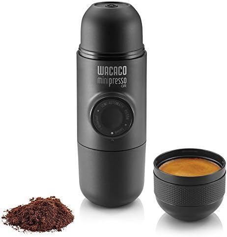 WACACO Minipresso GR, machine à expresso portable, café moulu compatible, préparation de café manuelle, gadgets de voyage, commande manuelle, parfait pour le camping
 Avis, Fiche Technique et Prix au Maroc