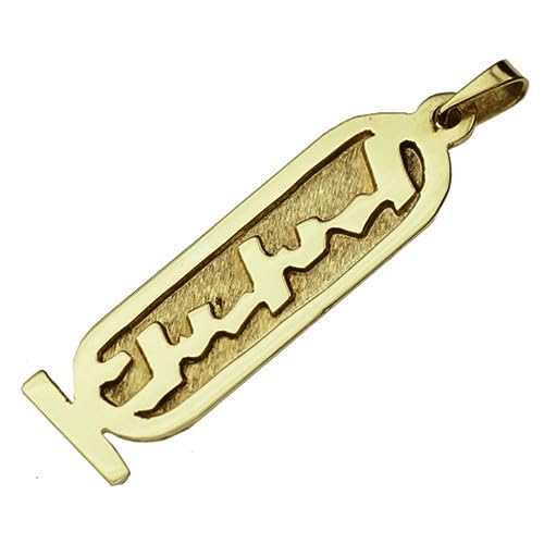 Pendentif de nom de cartouche personnalisé en or jaune 14 carats, pendentif de nom égyptien, pendentif Kartush, pendentif personnalisé, bijoux faits à la main d’Israël
Avis,  Fiche Technique et Prix au Maroc
