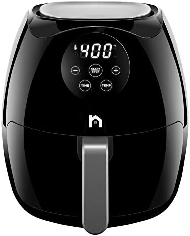 Friteuse à air numérique New House Kitchen de 3,5 litres avec panier plat, friteuse à écran tactile, panier antiadhésif lavable au lave-vaisselle, utilisez moins d'huile pour des aliments plus sains, minuterie de 60 minutes et arrêt automatique, noir
 Avis, Fiche Technique et Prix au Maroc