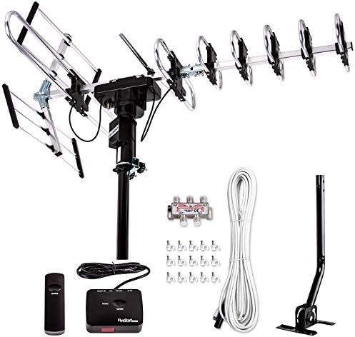 [Newest] Five Star Outdoor Digital Amplified HDTV Antenna - up to 200 Mile Long Range,Directional 360 Degree Rotation,HD 4K 1080P FM Radio, Supports 5 TVs Plus Installation Kit and Mounting Pole Fiche Technique et Prix au Maroc