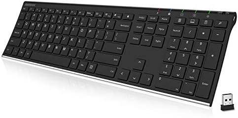 Arteck Clavier sans fil 2,4 G en acier inoxydable ultra fin avec pavé numérique pour ordinateur/ordinateur de bureau/PC/ordinateur portable/Surface/Smart TV et Windows 10/8/7 Batterie rechargeable intégrée
Avis,  Fiche Technique et Prix au Maroc