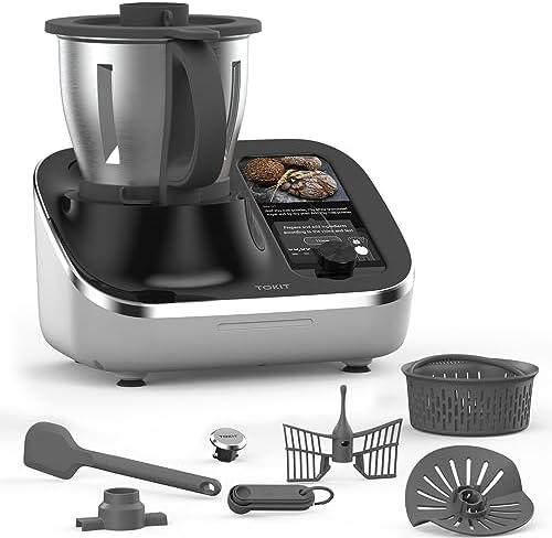 TOKIT Omni Cook Robot, multicuiseur tout-en-1, puce de contrôle de température CookingIoT, écran tactile 7" avec plus de 3000 recettes guidées intégrées, mijoteuse, hachoir, cuiseur vapeur, presse-agrumes, mixeur, ébullition , Sous-Vide, Pétrir, Peser, 2,2 L (2,3 QT), Noir
 Avis, Fiche Technique et Prix au Maroc