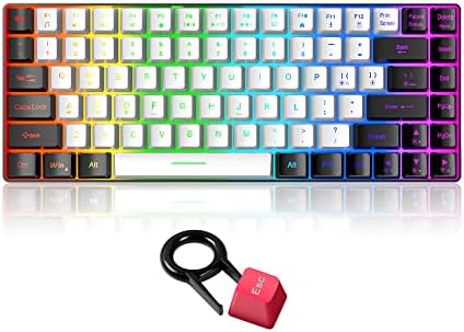 Snpurdiri Clavier de jeu filaire à 75 %, mini clavier de jeu RVB compact ergonomique pour Windows, PC, ordinateur portable, jeux (84 touches, blanc-noir)
 Fiche Technique et Prix au Maroc