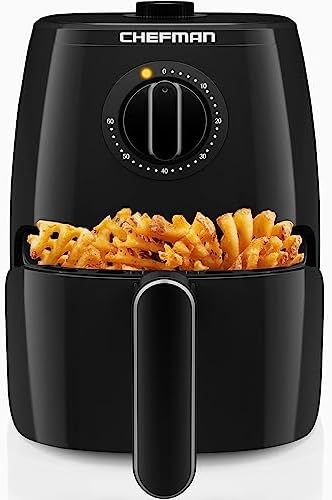 Friteuse à air Chefman TurboFry de 2 litres, panier et plateau lavables au lave-vaisselle, utilise peu ou pas d'huile pour des aliments sains, minuterie de 60 minutes, friture rapide de repas plus sains, voyant de chaleur et d'alimentation, contrôle de la température, noir
 Avis, Fiche Technique et Prix au Maroc