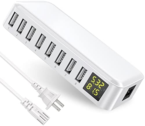 Chargeur USB, chargeur de bureau rapide Slitinto 8 ports avec écran LCD, chargeur multi USB compatible iPhone 13/13 Pro/12 Pro/11 Pro Max/XS/Max/XR/X, Pixel, Galaxy
 Fiche Technique et Prix au Maroc