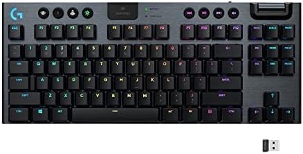 Logitech G915 TKL Tenkeyless Lightspeed Clavier de jeu mécanique RVB sans fil, options de commutation à profil bas, Lightsync RVB, prise en charge avancée sans fil et Bluetooth – Tactile, noir
 Fiche Technique et Prix au Maroc