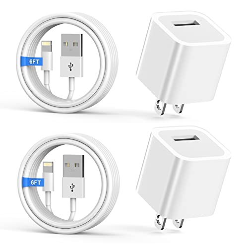 chargeur iPhone,[Apple MFi Certified] Lot de 2 câbles Lightning de 1,8 m pour synchronisation de données Apple avec 2 adaptateurs de prise de voyage pour chargeur mural USB compatibles avec iPhone 14/13/12/11/Mini/XS/Max/XR/X/8/7/SE
 Fiche Technique et Prix au Maroc