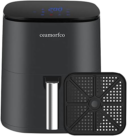 Air Fryer Oven 6 Quart Compact air fryers Oilless Oven 12-in-1 Nonstick and Dishwasher-Safe Basket , Exclusive Recipes, Tempered Glass Display, Customized Temp/Time,airfryer Nonstick Basket, Quiet, Fit for 1-5 People(5.8QT Air Fryer Gray) Avis, Fiche Technique et Prix au Maroc