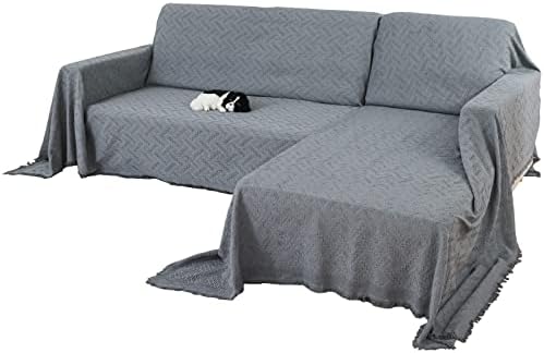 Eismodra Housses de canapé sectionnelles, housse de canapé pour chiens, housse de canapé en forme de L, housse de protection de meubles, housse de canapé lavable pour canapé à 3 coussins de salon, gris 90 x 133 pouces (2 pièces)
 Fiche Technique et Prix au Maroc