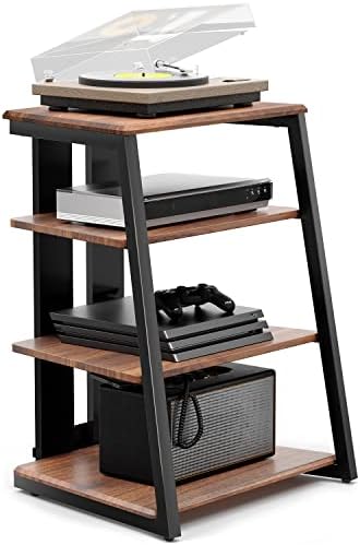 FITUEYES Meuble HiFi à 4 Etagères en Bois et Acier Support pour Platine Vinyle Meuble Audio/Vidéo Capacité de Charge Max. 50KG Structure Solide
 Avis, Fiche Technique et Prix au Maroc