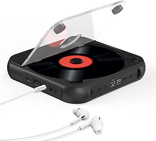 Gueray Lecteur CD Portable avec Bluetooth et Batterie Rechargeable 1200mAh Lecteur CD avec Fonction mémoire Fonction répétition Hold Switch ASP Écran LCD Ports pour écouteurs et AUX
 Avis, Fiche Technique et Prix au Maroc