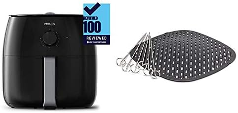 Philips Premium Airfryer XXL avec technologie d'élimination des graisses, noir, HD9630/98 et cuisine Philips XXL Grill Master Kit d'accessoires pour friteuses à air Twin Turbos Tar Model, noir
 Avis, Fiche Technique et Prix au Maroc
